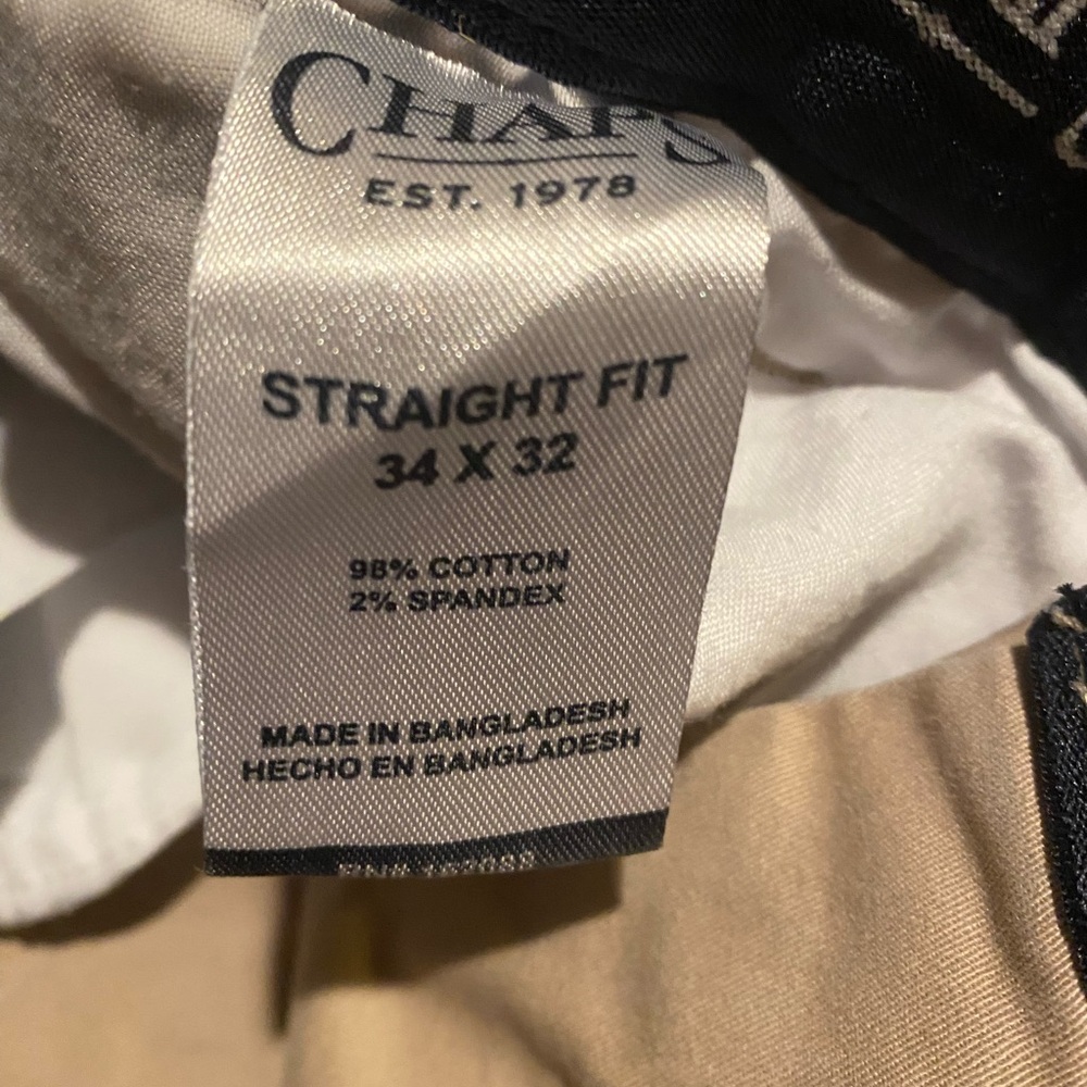 Chaps Tan Straight Fit Trousers